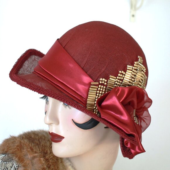 Designer Vintage 20s Style Wide Brim Hat main image 6